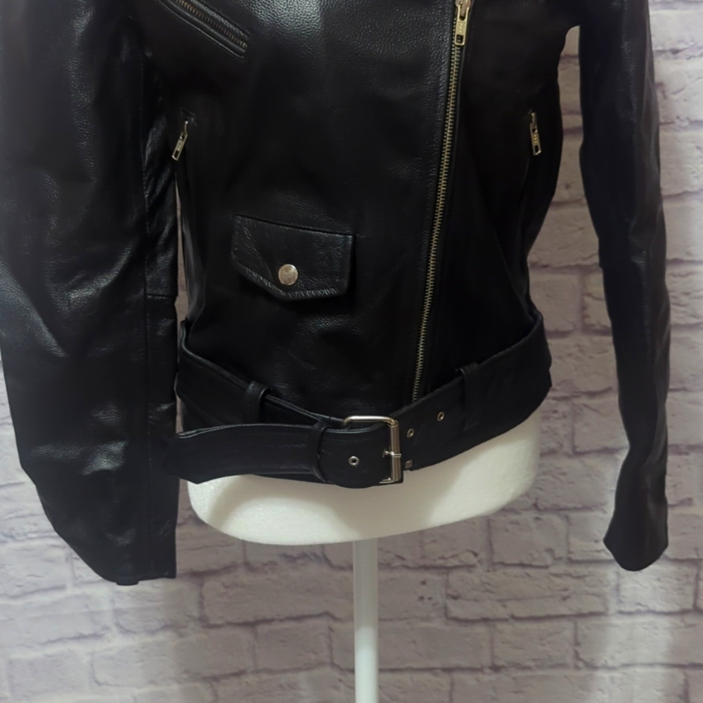 Lexther Leather Motorcycle Jacket NWOT - Picture 4 of 4